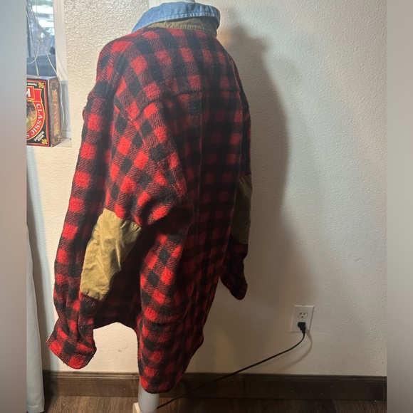 Vintage 1990s Y2K farmer look sweater jacket super retro men size large - Picture 11 of 13